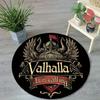 Viking Odin Totem Round Rug, Non-Slip Mat, Valhalla Themed Decor for Office, Living Room, Lightweight Carpet