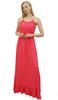 Women's Peach Maxi Spaghetti Strap Long Dress Casual Summer
