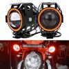 U7 Headlamp 125W Motorcycle Headlights Spotlights LED Motorcycle Angel Eyes Motorbike LED Auxiliary Lamp DRL 2Pcs/set