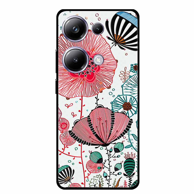 3D Präge Hülle Für Xiaomi Poco M6 Pro Handyhülle Blume Silikon Weiche Rückseite Für Xiaomi Poco M6 Pro Hülle PocoM6 M 6 Pro Capa