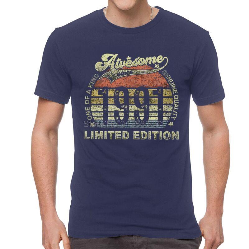 Men's Born In 1991 T-Shirt Streetwear Birthday Tshirt Short Sleeve Cool T Shirt Cotton Tee Oversize