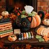 Quilted Tissue Cover Pattern Box DIY Sewing Kit, Halloween Theme, Patchwork Fabric Craft Gothic Bundle Set, Handicraft Cover, for Home And Haunted