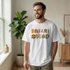 Men Safari Squad Jungle Animal Zoo T Shirt Adventure Crew Cotton Tops Novelty Short Sleeve Roun