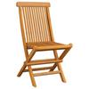 Garden Chairs with Beige Cushions 2 pcs Solid Teak Wood