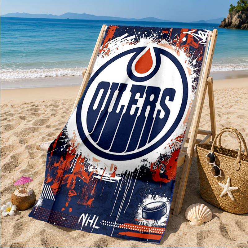 Energetic Oilers Team Spirit Beach Towel, Super Soft Microfiber, Perfect Gift for Her/Him, Birthday, for Pool, Beach, Travel, Decor Beach Party