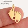5Pcs Baby Footprint/Heart/ Air Balloon Charms Stainless Steel DIY Love Pendants Fadeless Jewelry Making for Necklace Earring