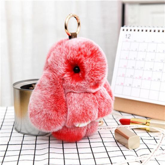 Bunny Keychain Super Soft Faux Plush Lovely Rabbit Doll Plushies Backpack Decor Colored Stuffed Rabbit Pendant Children Doll Toy Birthday Gift