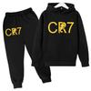 Child's Floral Hoodie & Sweatpants Set - European/American Style, Size 7, 2026