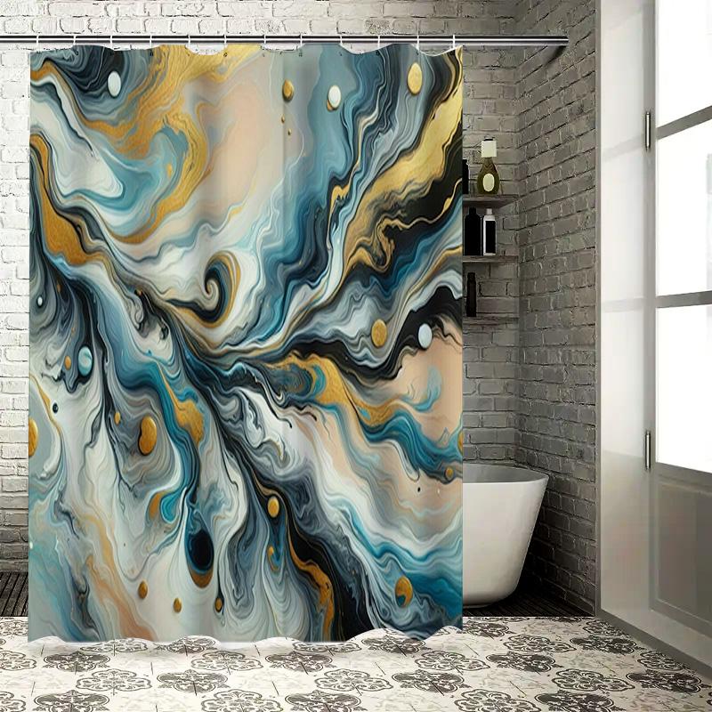 Abstract Art Shower Curtain Modern Colorful Print for Bathroom Decor