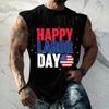 Ärmelloses Muskel-Tanktop für Herren, lässiger lockerer Schnitt, athletisches Trainingshemd mit Labor Day Grafikdruck für Sommerliche Outdoor-Aktivitäten