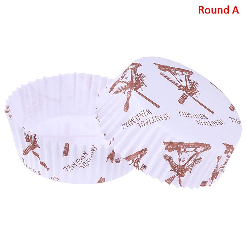 100Pcs Bread Paper Tray Baking Cups Muffins Hamburger Oil-Proof Practical Mini Snack Heat Resistant Cake Tools