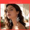 Amethyst Silver Moon Shape Earring With Asymmetric Design For Women Fashion Jewelry