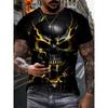 Tricou Nou pentru Bărbați cu Imprimeu Craniu Horror 3D Gât Rotund Mânecă Scurtă Modă Tricouri Supradimensionate Îmbrăcăminte de Vară pentru Bărbați de Stradă