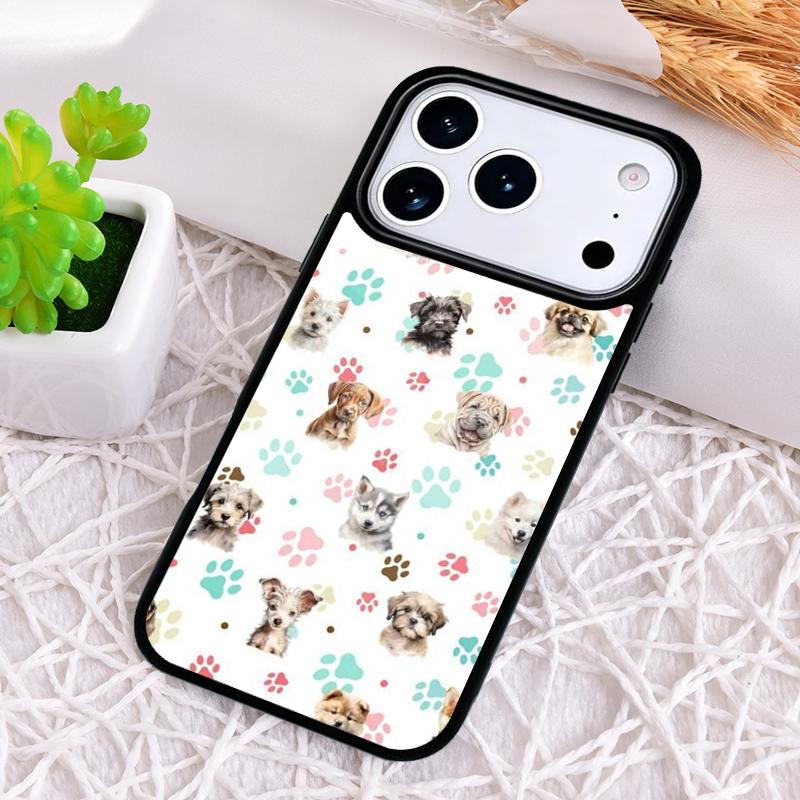 Cute Dog Puppy Collage Phone Case for iPhone 17 Air 16 15 11 12 14 13 Pro Max Shockproof Cover