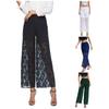 Wide Leg Pants For Women Summer Elastic High Waist Loose Hollow Hook Flower Lace Beach