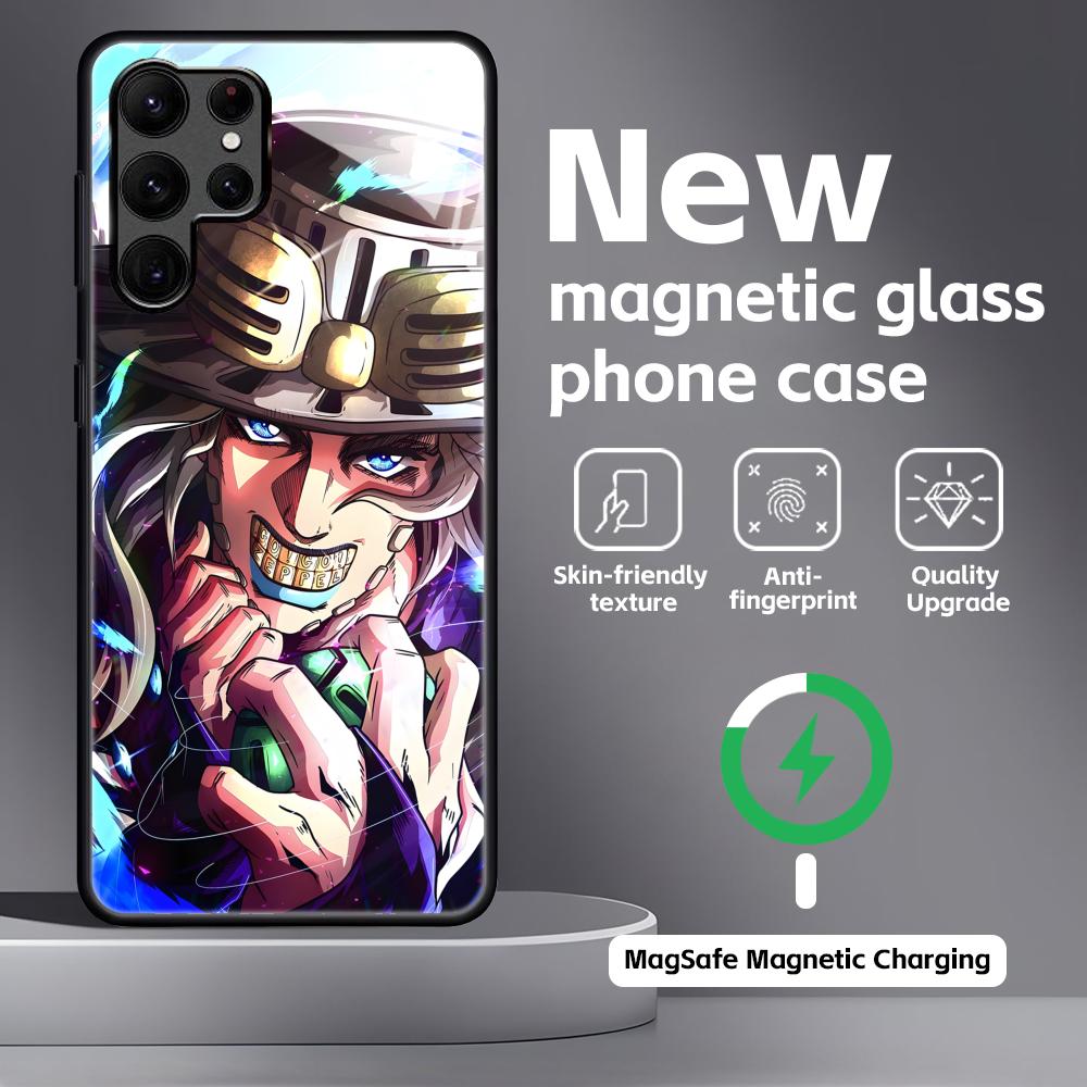 HOT JOJO Steel Ball Run  Phone Case For Samsung S26 S25 S24 S23 S22 S21 Plus Ultra Note20 Glass Magnetic Case
