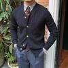 Men's Vintage V-Neck Cardigan Simple Business Knit Sweater