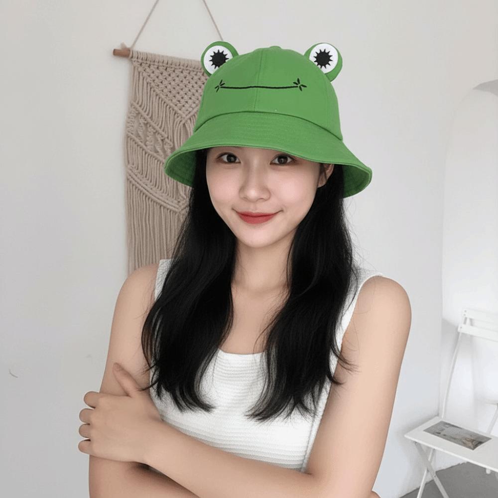 Froschförmiger Frosch Eimerhüte Sonnenschutz Angelkappe Niedrige Fischerhut Outdoor
