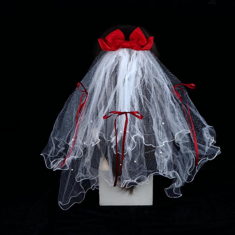 Short White Bow Tulle Bridal Veil With Hair Clip Wedding Bachelorette Hen Party Veil Hair Clip Hair Accessories Photoshoot Props