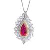 New S111 Pigeon Blood Ruby Necklace Douyin Hot Sale Simulation Emerald Pendant Paraiba Necklace