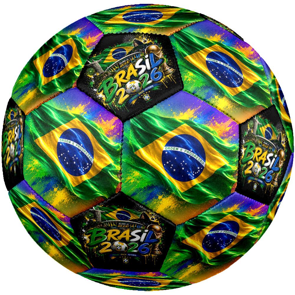 Brazilská Vlajka Umění Fotbalový Míč Velikost 5 Fotbalový Strojově Šitý Vnitřní/Venkovní Trénink a Zápasy pro Fotbalové Příslušenství