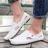 Designer Men's Casual Genuine Leather Loafers Moccasins Summer Sandals Non-slip Flats Male Driving Slippers for Men Shoes 37-48