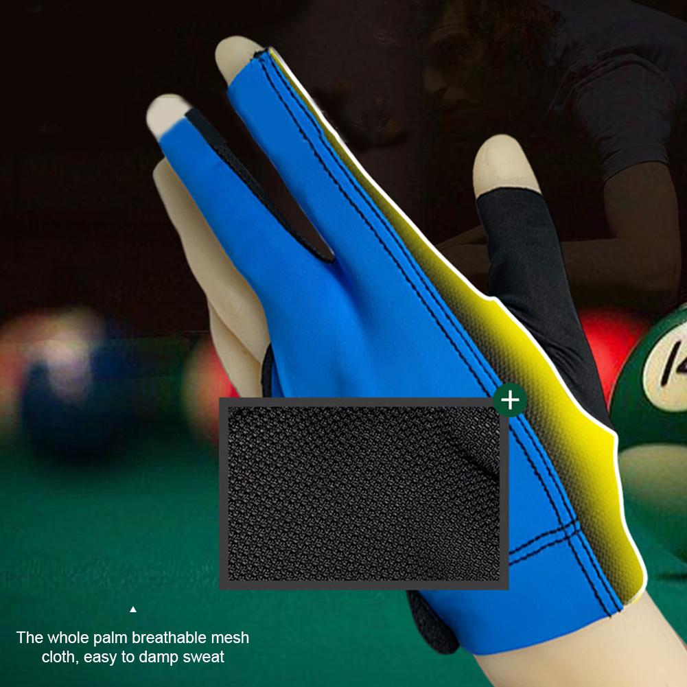 1PC Professional Three-Finger Billiard Gloves With Non-Slip Mat Lightweight Breathable High Elastic Nylon Gloves Billiard Supplies Accessories