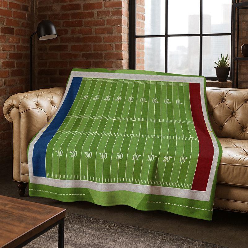Rugbyfeld American Football Sport Flanelldecke Weiche Warme Überwurfdecke für Schlafzimmer Wohnzimmer Bett Reise Camping Picknick