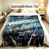 Temă Grădină Florală Pătură Moale Personalizată cu Numele Clientului Imprimare Text Pătură Caldă Decor Cameră de Zi Canapea Casă Dormitor
