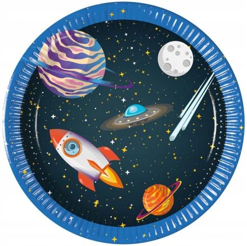 Assiettes Cosmos Fusée Planètes Lune 20Cm 8Pcs