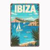 Ibiza Minimalist Vector Art Poster Metal Plaque Poster Club Home Bar Cave Classic Plaques Tin Sign Room Wall Decor