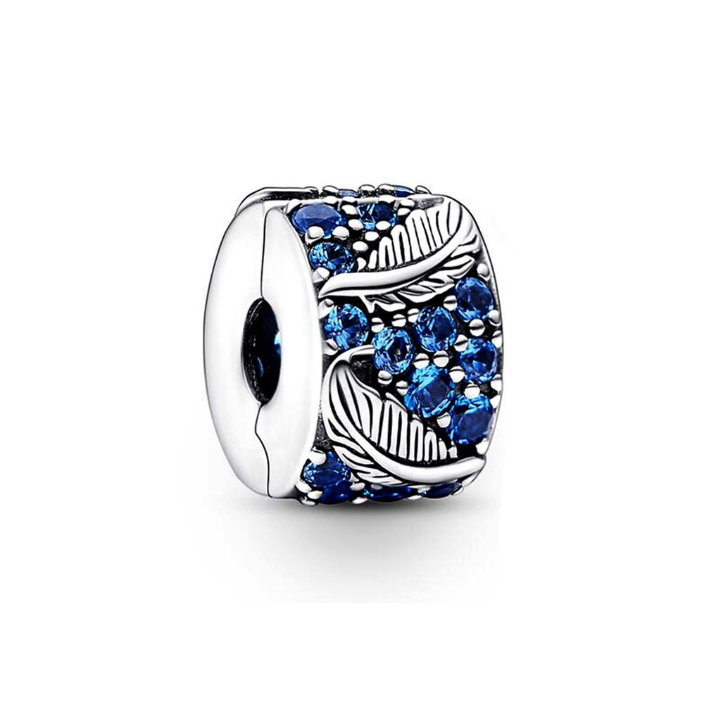 Latest Copper Blue Series Glossy Zircon Bead Fit Pendant Charm Copper Craft Original Bracelet Trinket Handmade Women Jewelry