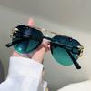 Occhiali da Sole Aviator Senza Montatura Uomo Moda Vintage Gradiente Casual Lenti Donna Trendy Design di Marca Decorazione Esterna Occhiali da Sole
