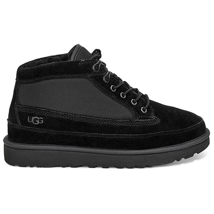 UGG Highland Leather Warm Durable Comfortable Ankle Outdoor Boots Men boots Black 1095352-BLK