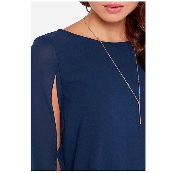 Hochwertige Damen Langarm Cold Shoulder Mode Lockere Hemd-Tops in lebendigen Farben