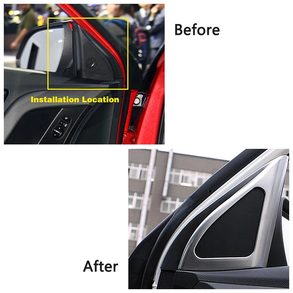 For Hyundai Creta IX25 2016-2018 Front A Pillar Audio Speaker Cover Frame Trim Car Decoration Accessories ABS Sticker