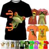Trendig Trägroda 3D-printad T-shirt Roligt Djur Herr och Dam Rolig Hip Hop-stil Kortärmad Topp