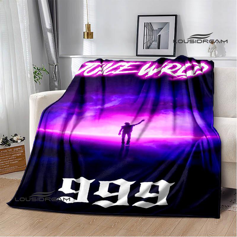 3D Rapper Juice Wrld 999 Retro Printed Blankets Flannel Warm Blanket Soft Cozy Blanket Travel Blankets Bed Linings Birthday Gift