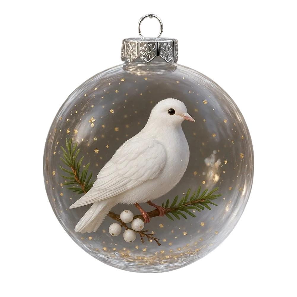 Oiseaux de la Nature Cristaux Verre Ornement Boule de Noël Décoration Boule Transparente Pour Sapin de Noël Suspension Fête Maison Ornement