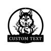 Vintage Wolf Metal Wall Art, Monogram Decor for Living Room Office Outdoor