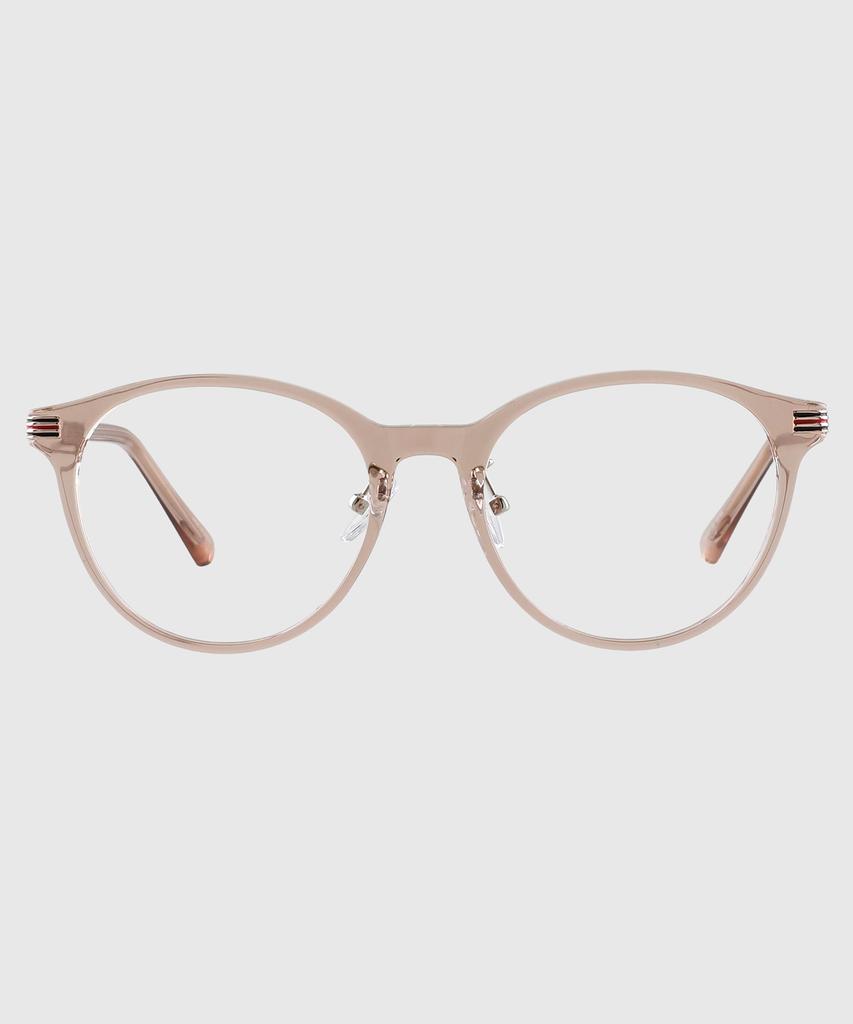 Tuditeo Rib Unisex Fashion Round Horn-Rimmed Glasses Uv & Blue Light Blocking C3 Light Brown