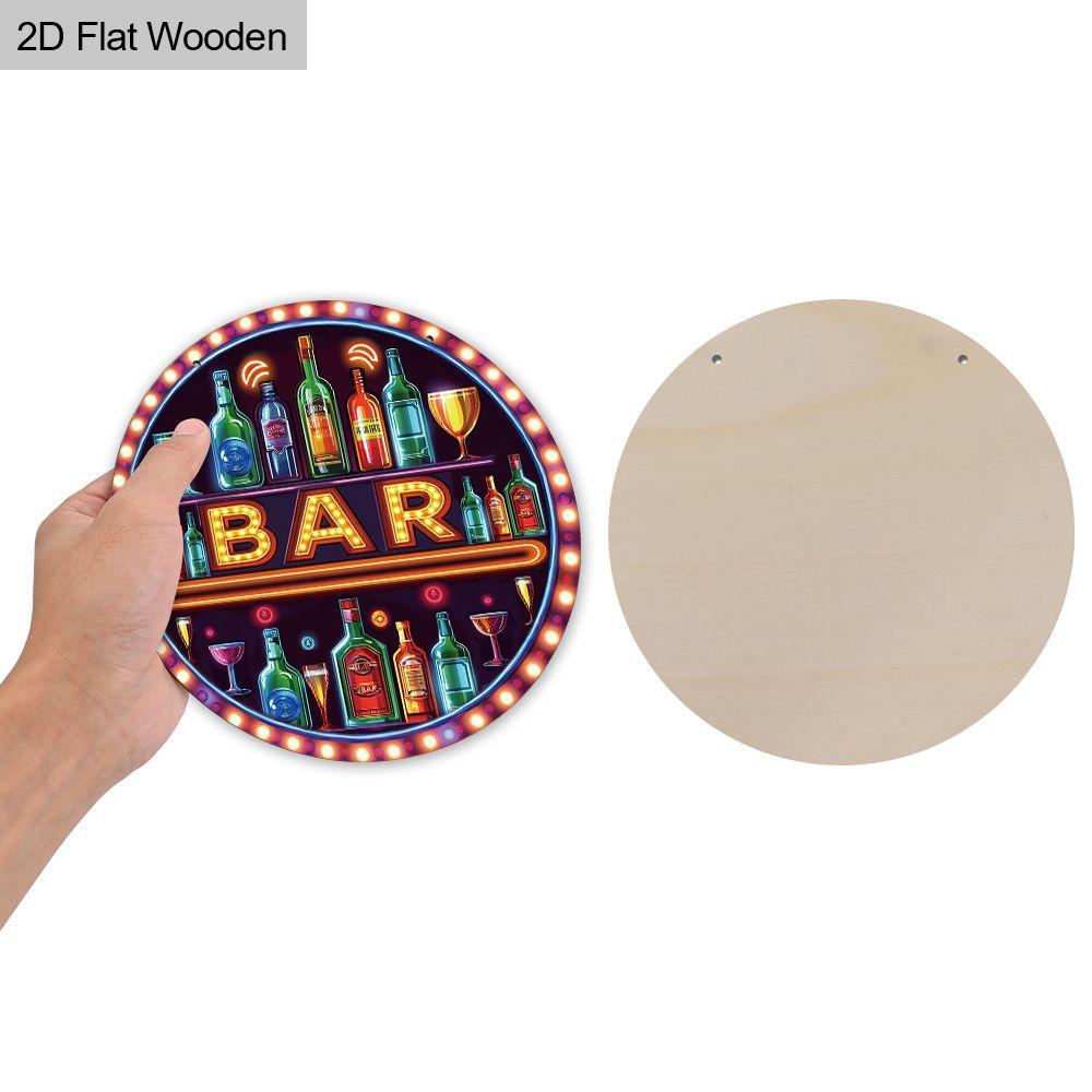 2D Flat Hanging Decorative Signs,interior Wall or Door Decoration,garden Decoration,the Pattern Is "BAR"sign,a Housewarming Gift for Friends