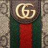 Gucci Ophidia Presbyopia Logo Striped Web Canvas Patch Leather Card Holder Card Holder Unisex Couple Style Ebony/Brown