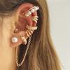 1 Set Oorclips Kunstparel Strass Verschillende Vormen Niet-piercing C-vormig Oordecoratie Sieraden Prom Party Oorbellen Pendelen Kraakbeen Oorbellen