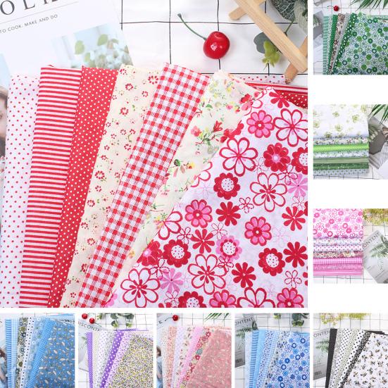 1 Set Patchwork Cloth Square Breathable Cotton Jacket Shirts Dress Quilting Fabric for Students