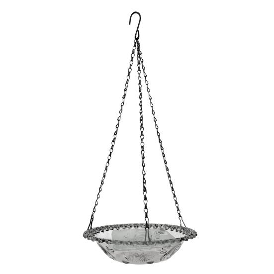 Vogelfutterspender mit abnehmbarer Schale Hängendes Vogelbad S-Haken-Design Vogelwanne Duschwanne für Garten Balkon Terrasse