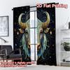 2D FLAT PRINTING 2pcs Curtains (Without Rod) Zodiac Taurus Starry Artwork Chic Curtain Cloth Machine Washable Fabric Curtains