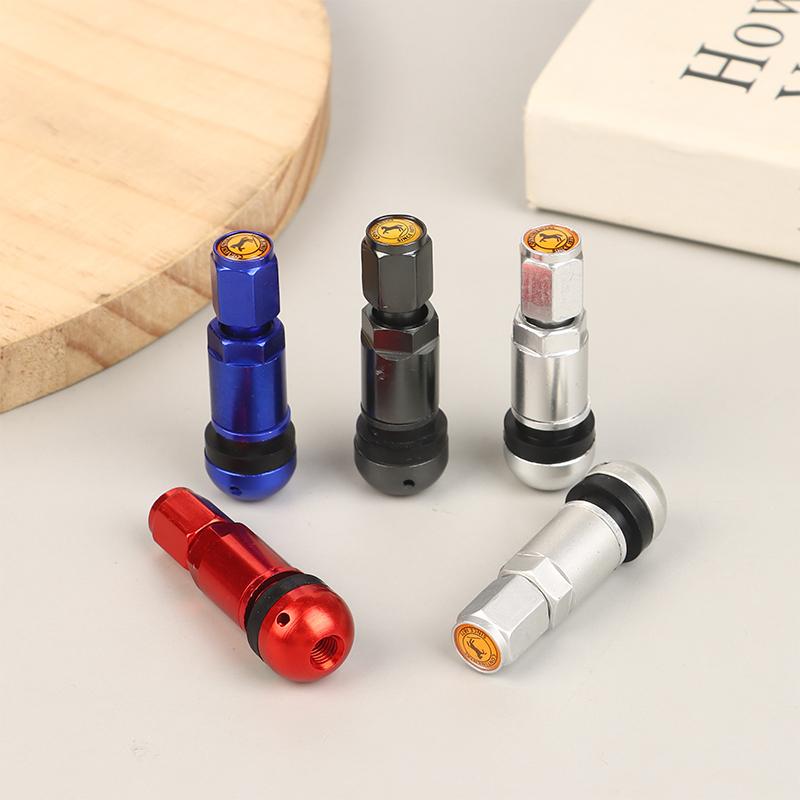4Pcs Aluminum Alloy Car Tubeless Wheel Tyre Valve Durable Professional Car Tire Accessories Stem Round Bottom Hex Cap Car