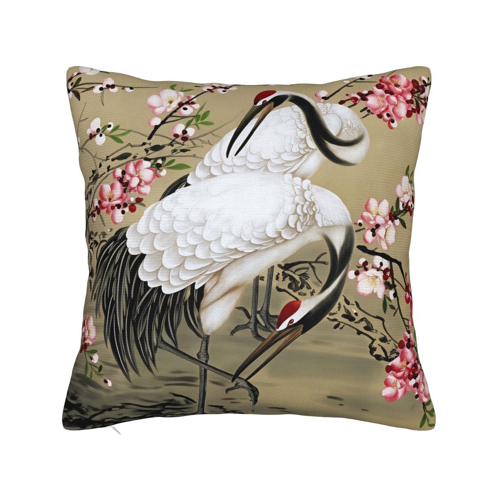 Pillow Cover Chinese Style Crane Funny Pillow Case For Sofa Home Decor Pillowcases