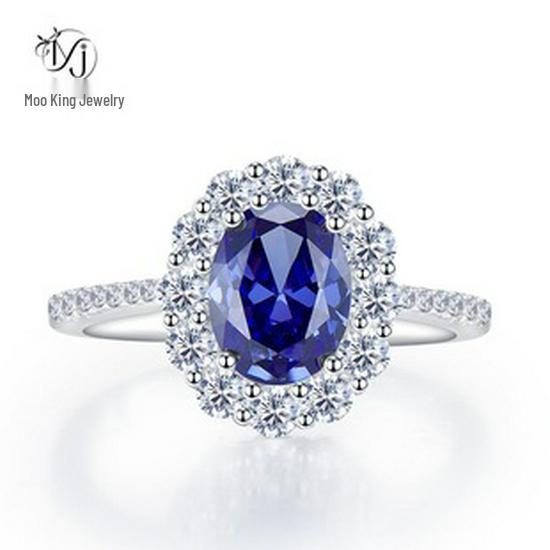 Europese-Amerikaanse Stijl Hoge Koolstof S925 Zilveren Ring met Gele Diamant IJsvlok Ontwerp